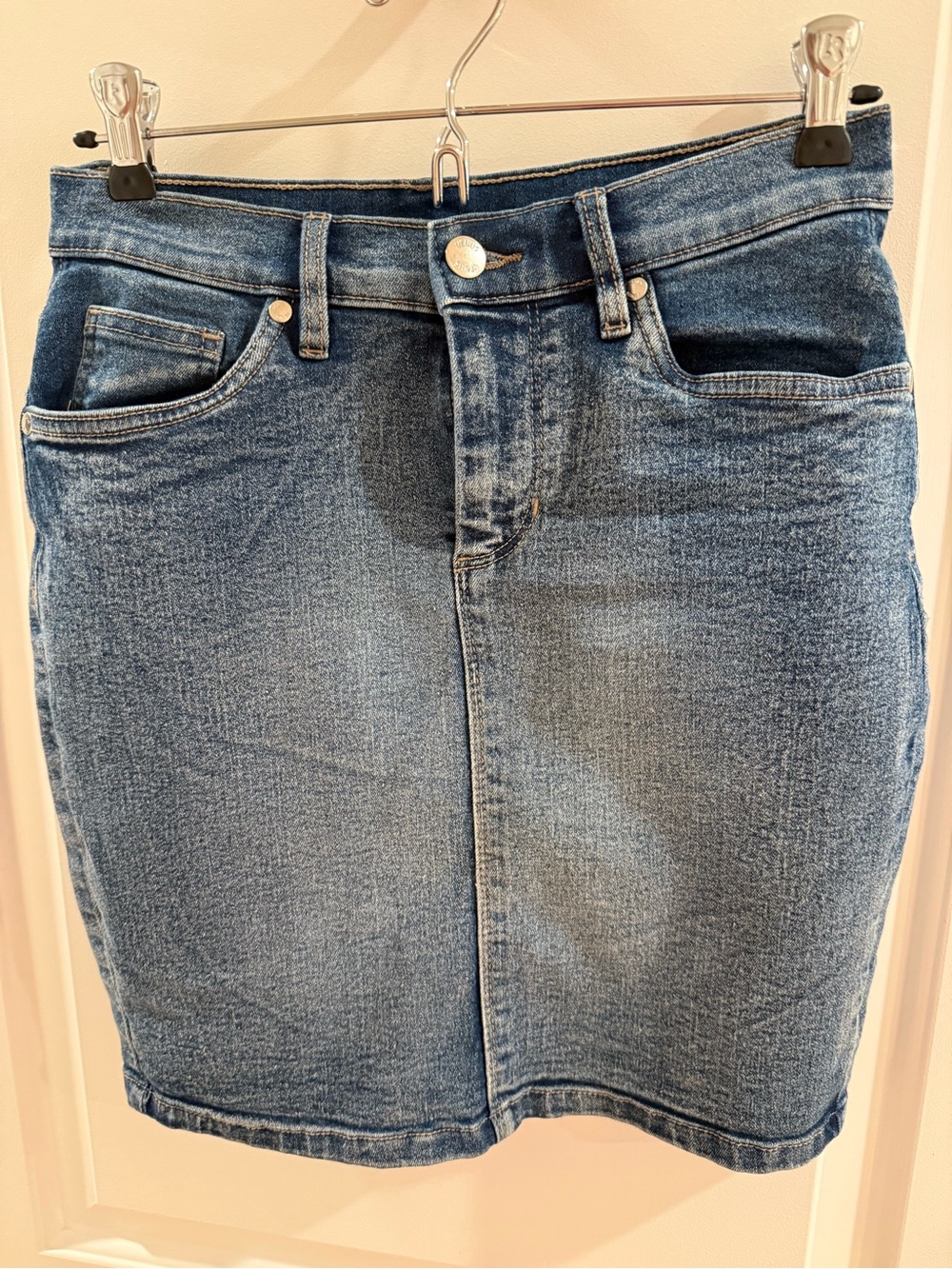 VENUS Blue Denim Skirt - Straight Jean Skirt